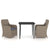 3 Piece Garden Dining Set with Cushions Brown