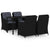 5 Piece Garden Dining Set Black