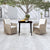 3 Piece Garden Dining Set Brown