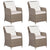 5 Piece Garden Dining Set Brown