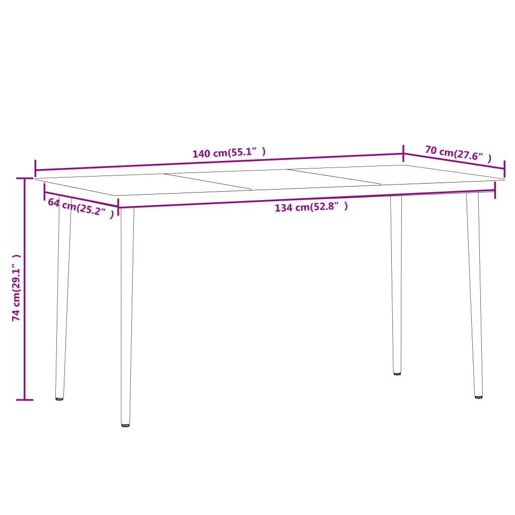 5 Piece Garden Dining Set Brown