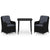 3 Piece Garden Dining Set Black