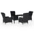 5 Piece Garden Dining Set Dark Grey