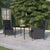 3 Piece Garden Dining Set Dark Grey