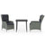 3 Piece Garden Dining Set Light Grey