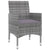 3 Piece Garden Dining Set with Cushions Poly Rattan and Glass