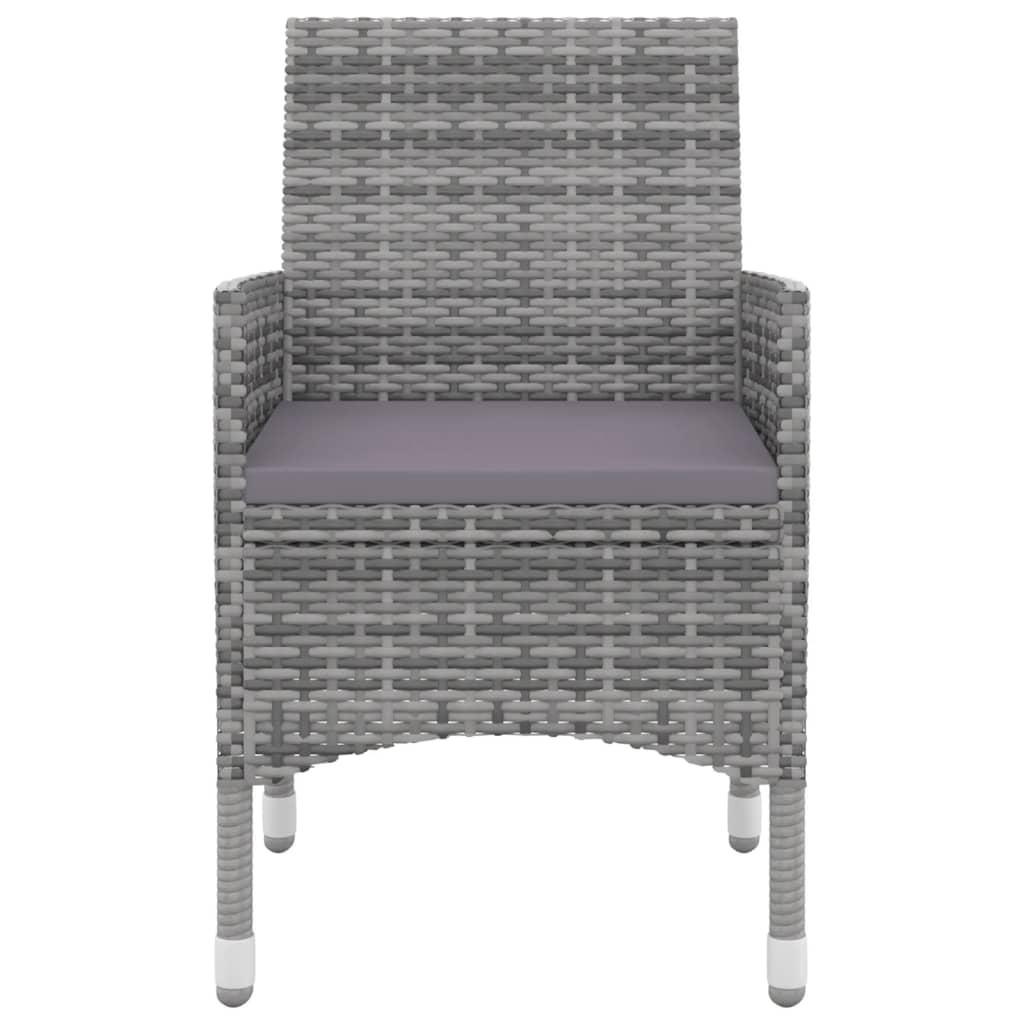 3 Piece Garden Dining Set with Cushions Poly Rattan and Glass