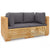 Garden Corner Sofas with Cushions 2 pcs Solid Wood Teak