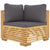 3 Piece Garden Lounge Set with Cushions Solid Wood Teak