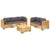 6 Piece Garden Lounge Set with Cushions Solid Wood Teak