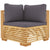 3 Piece Garden Lounge Set with Cushions Solid Wood Teak
