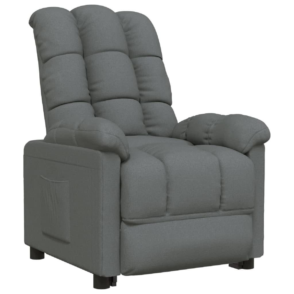 Recliner Chair Dark Grey Fabric