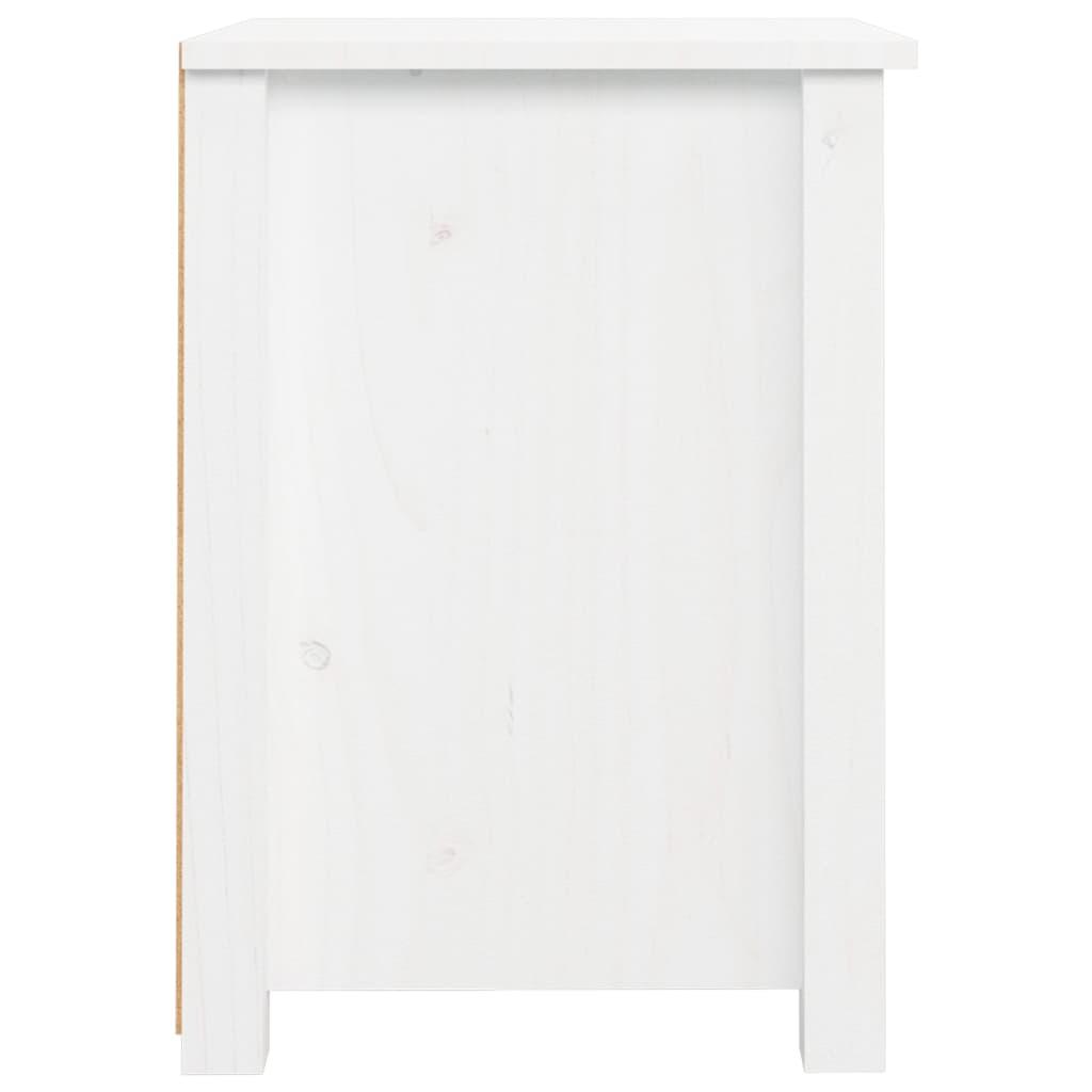 Bedside Cabinet White 40x35x49 cm Solid Wood Pine