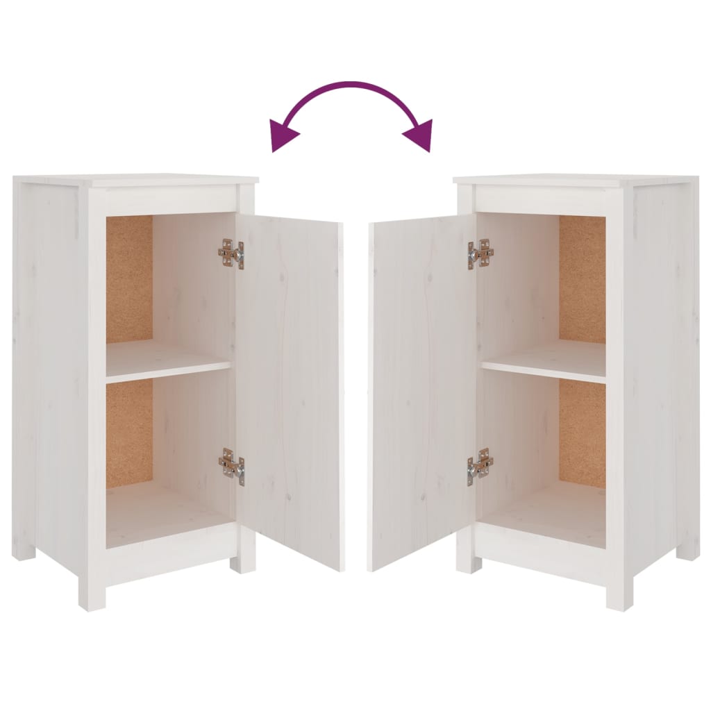 Sideboards 2 pcs White 39x35x80 cm Solid Wood Pine
