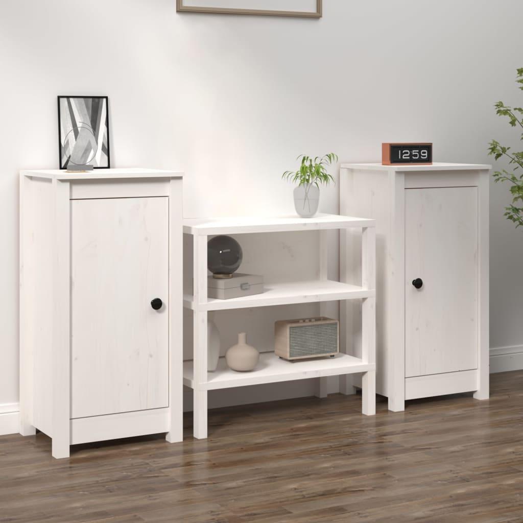 Sideboards 2 pcs White 39x35x80 cm Solid Wood Pine