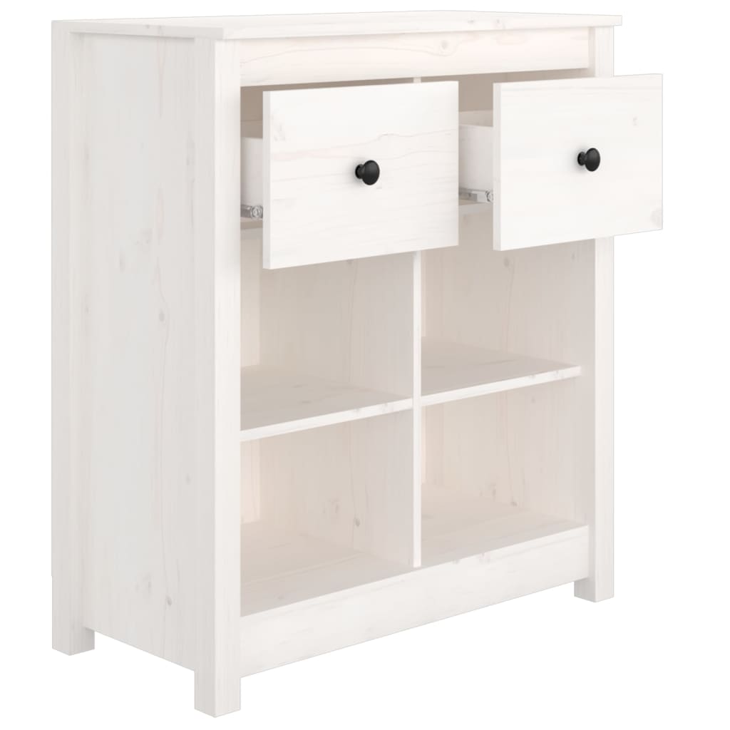 Sideboard White 70x35x80 cm Solid Wood Pine