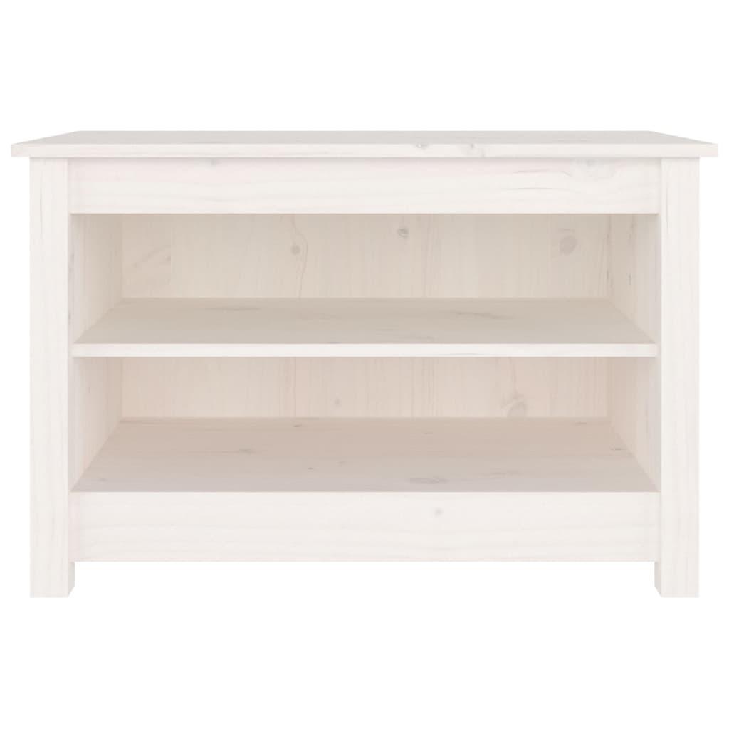 Shoe Bench White 70x38x45.5 cm Solid Wood Pine