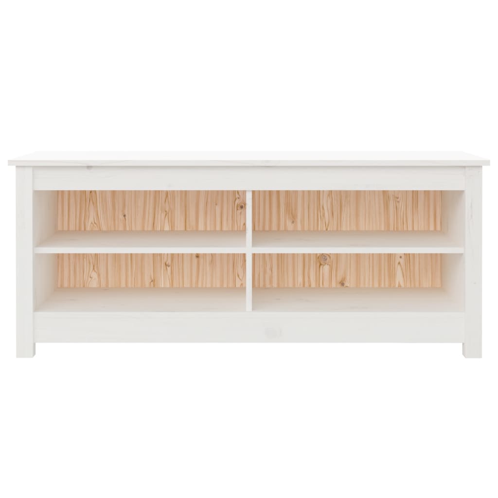 Shoe Bench White 110x38x45.5 cm Solid Wood Pine