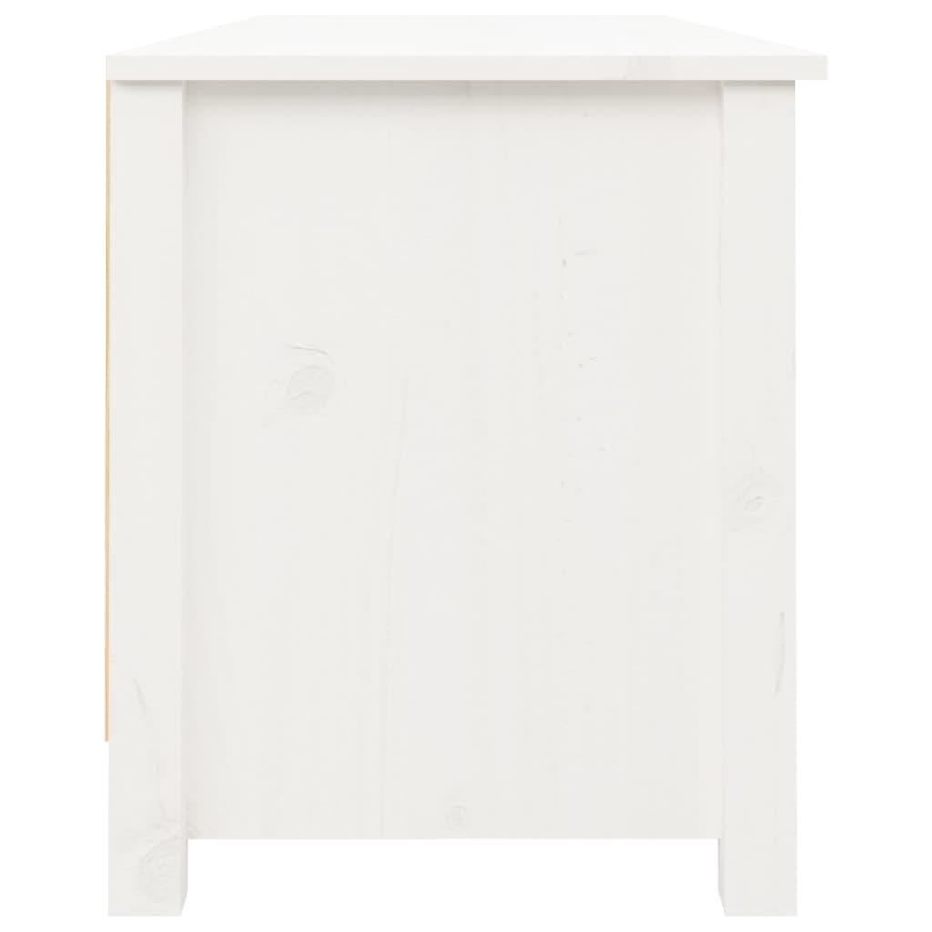 Shoe Bench White 110x38x45.5 cm Solid Wood Pine