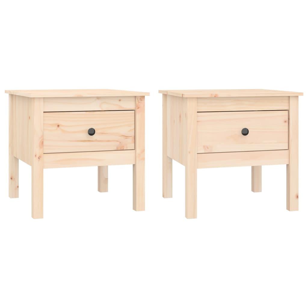 Side Tables 2 pcs 50x50x49 cm Solid Wood Pine