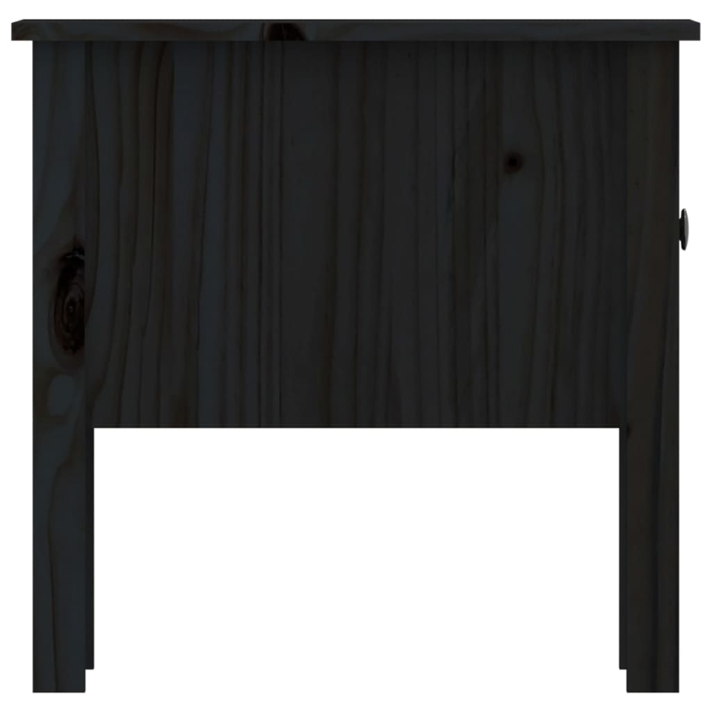 Side Table Black 50x50x49 cm Solid Wood Pine