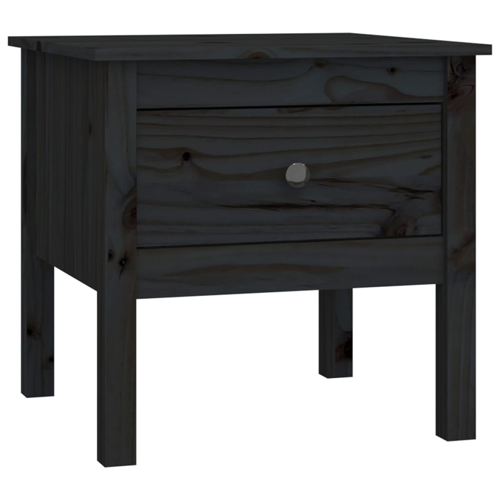 Side Tables 2 pcs Black 50x50x49 cm Solid Wood Pine