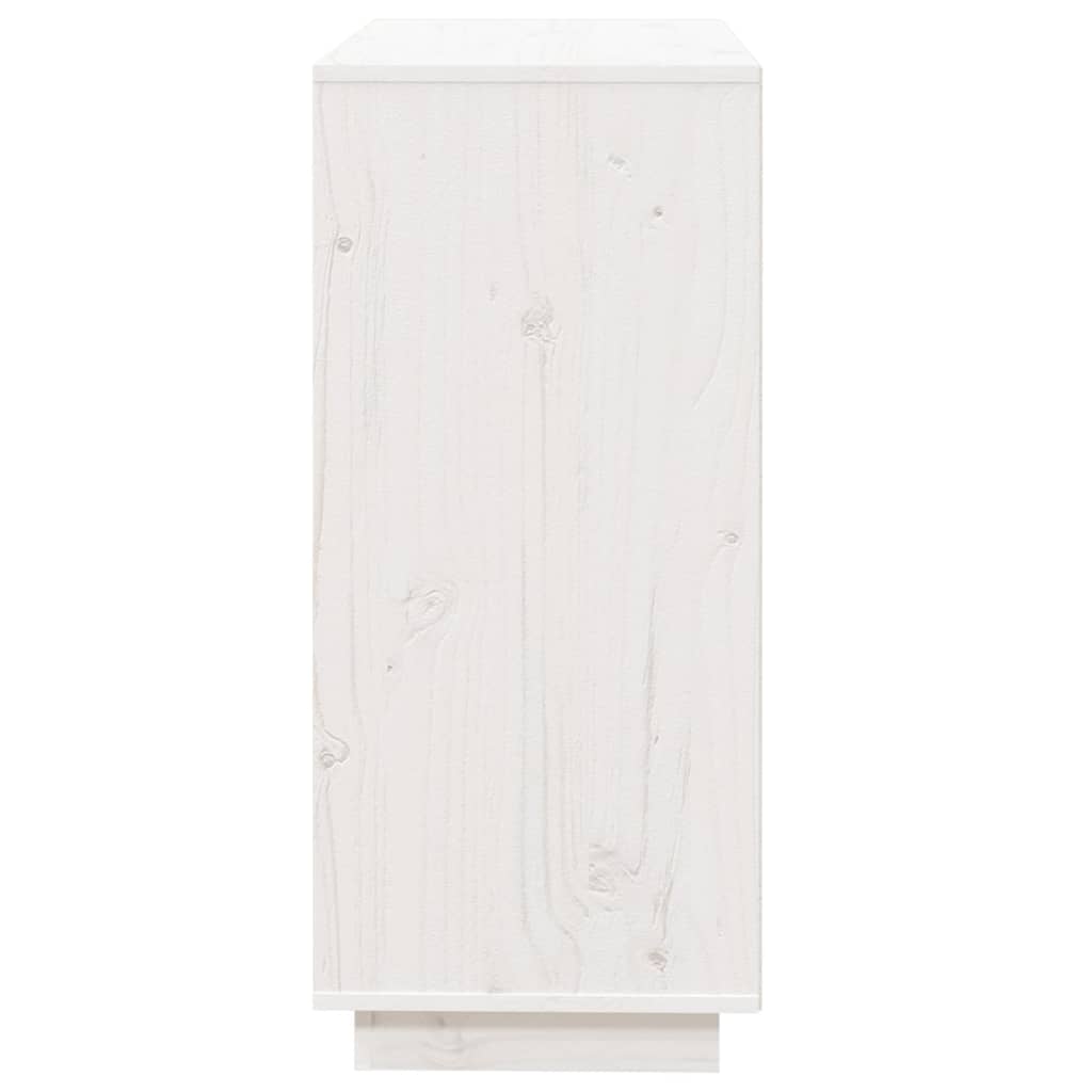 Sideboard White 74x35x80 cm Solid Wood Pine