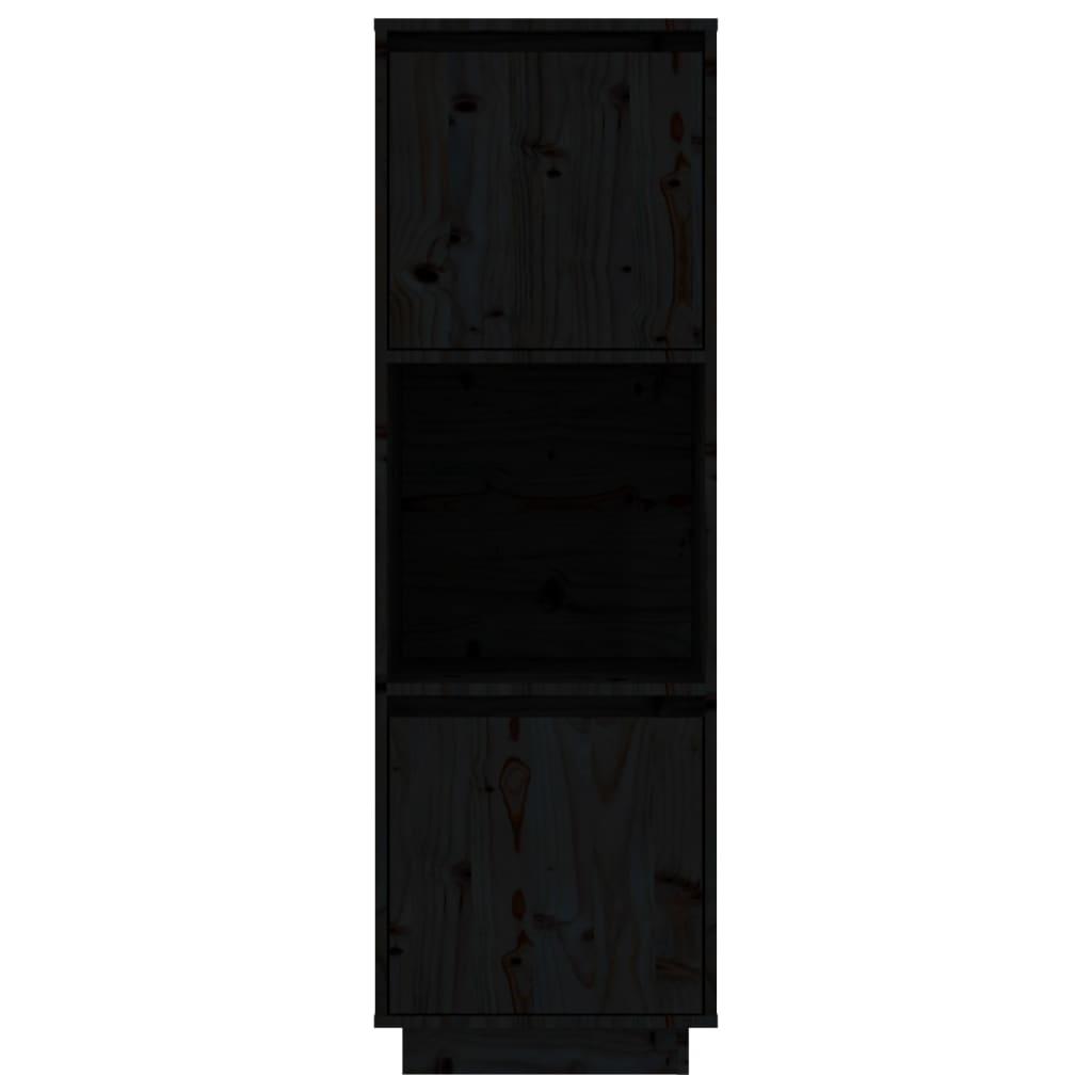 Highboard Black 38x35x117 cm Solid Wood Pine