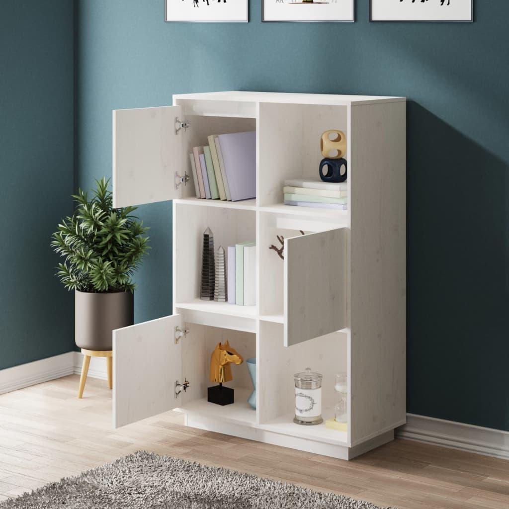 Highboard White 74x35x117 cm Solid Wood Pine