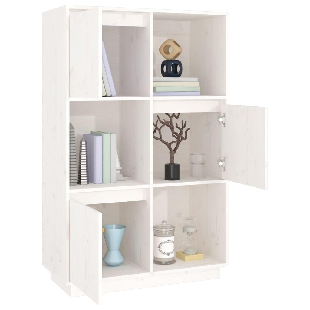 Highboard White 74x35x117 cm Solid Wood Pine
