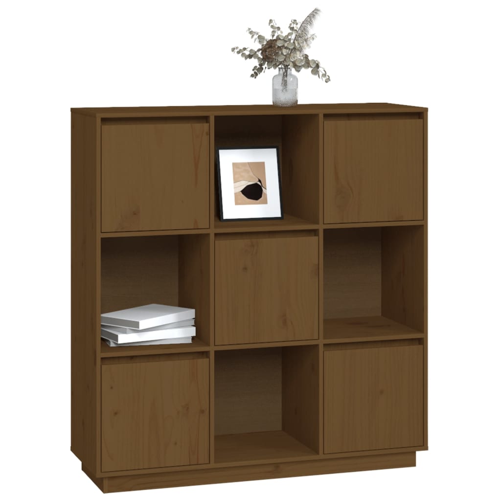 Highboard Honey Brown 110.5x35x117 cm Solid Wood Pine