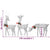 Christmas Reindeer Family 270x7x90 cm Silver Cold White Mesh