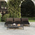 4 Piece Garden Lounge Set with Cushions Poly Rattan Dark Grey
