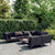 8 Piece Garden Lounge Set with Cushions Poly Rattan Dark Grey