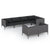 7 Piece Garden Lounge Set with Cushions Poly Rattan Dark Grey