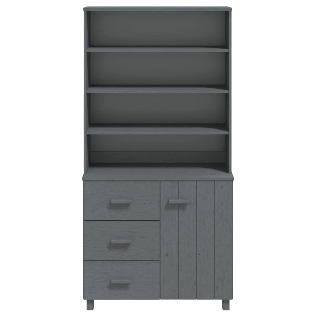 Highboard Solid Wood Pine Dark Grey