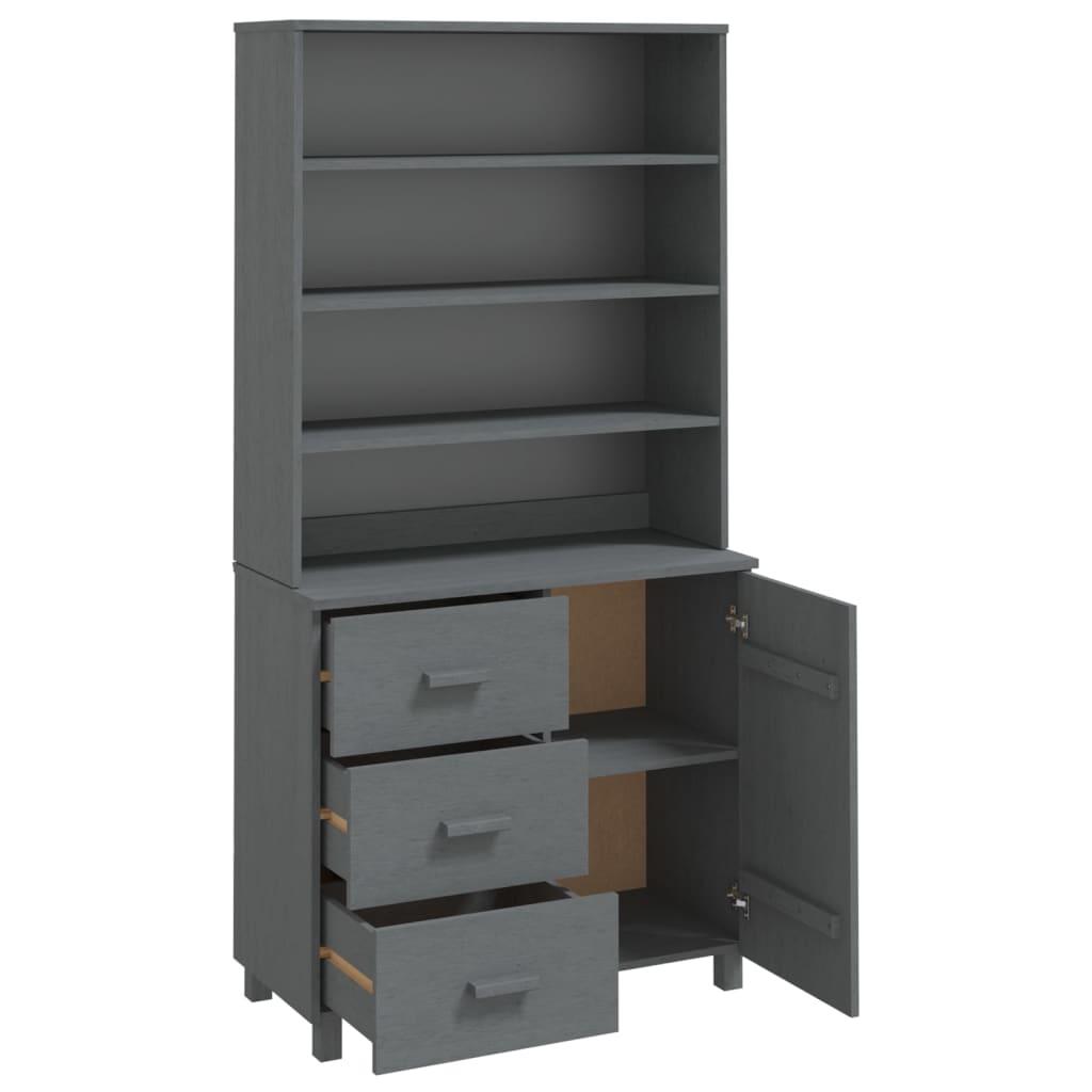 Highboard Solid Wood Pine Dark Grey
