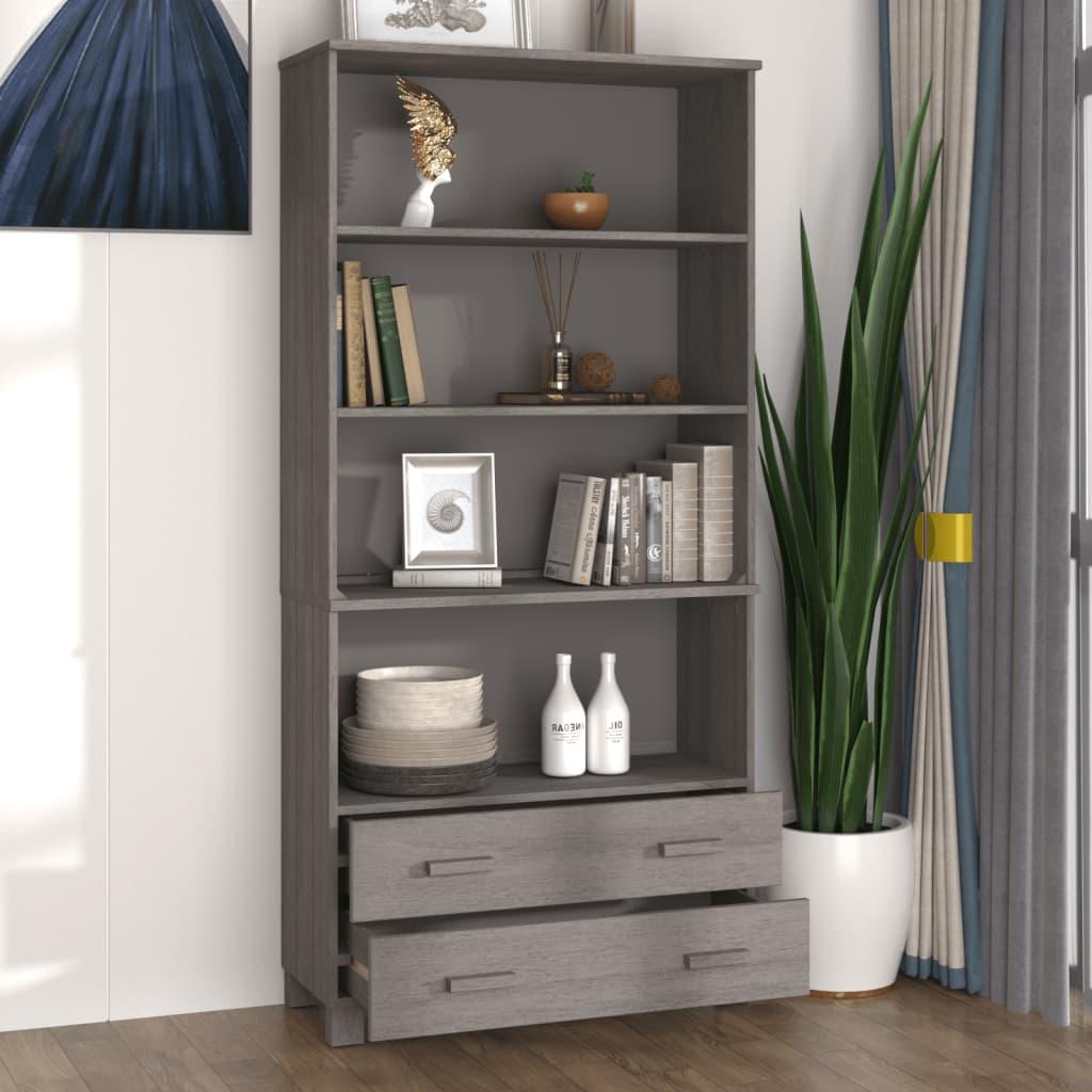 Highboard Solid Wood Pine Light Grey