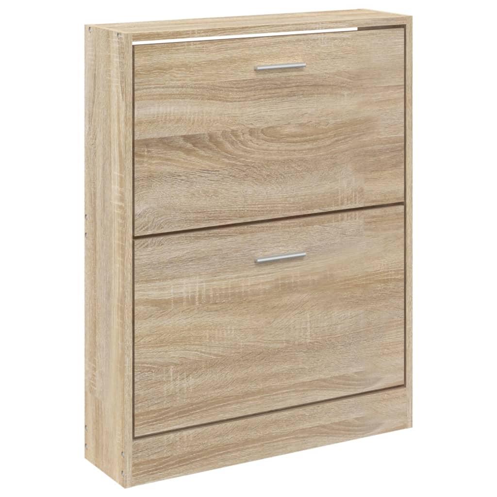 Shoe Cabinet Oak 59x17x81 cm Engineered Wood