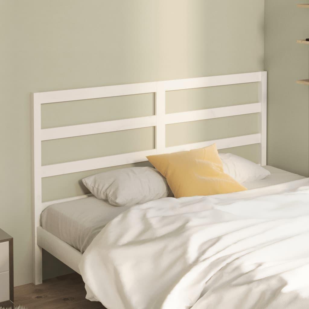 Bed Headboard White 156 cm Solid Wood Pine