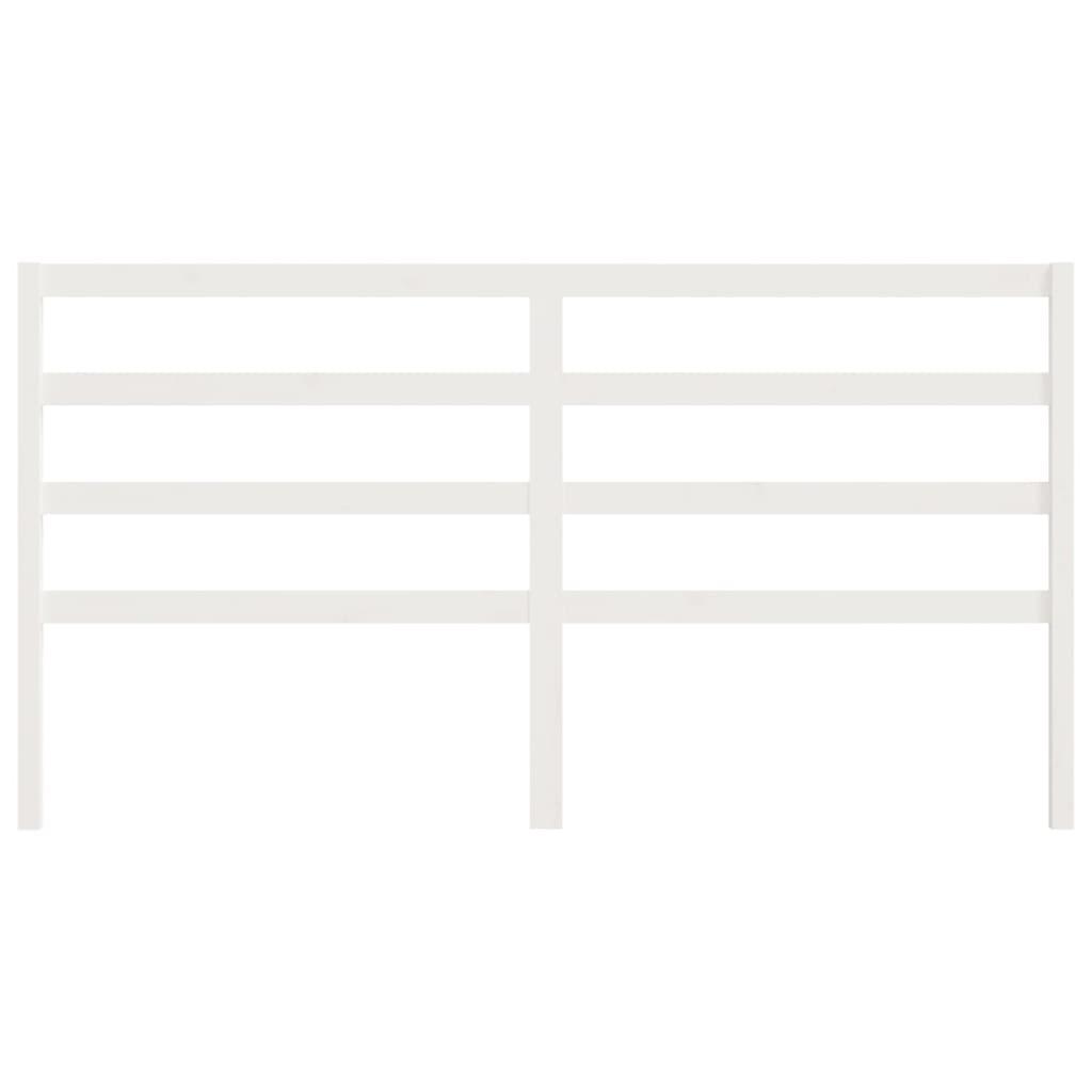 Bed Headboard White 186x4x100 cm Solid Wood Pine