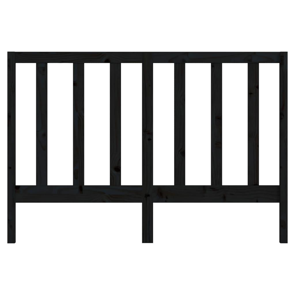 Bed Headboard Black 141x4x100 cm Solid Wood Pine