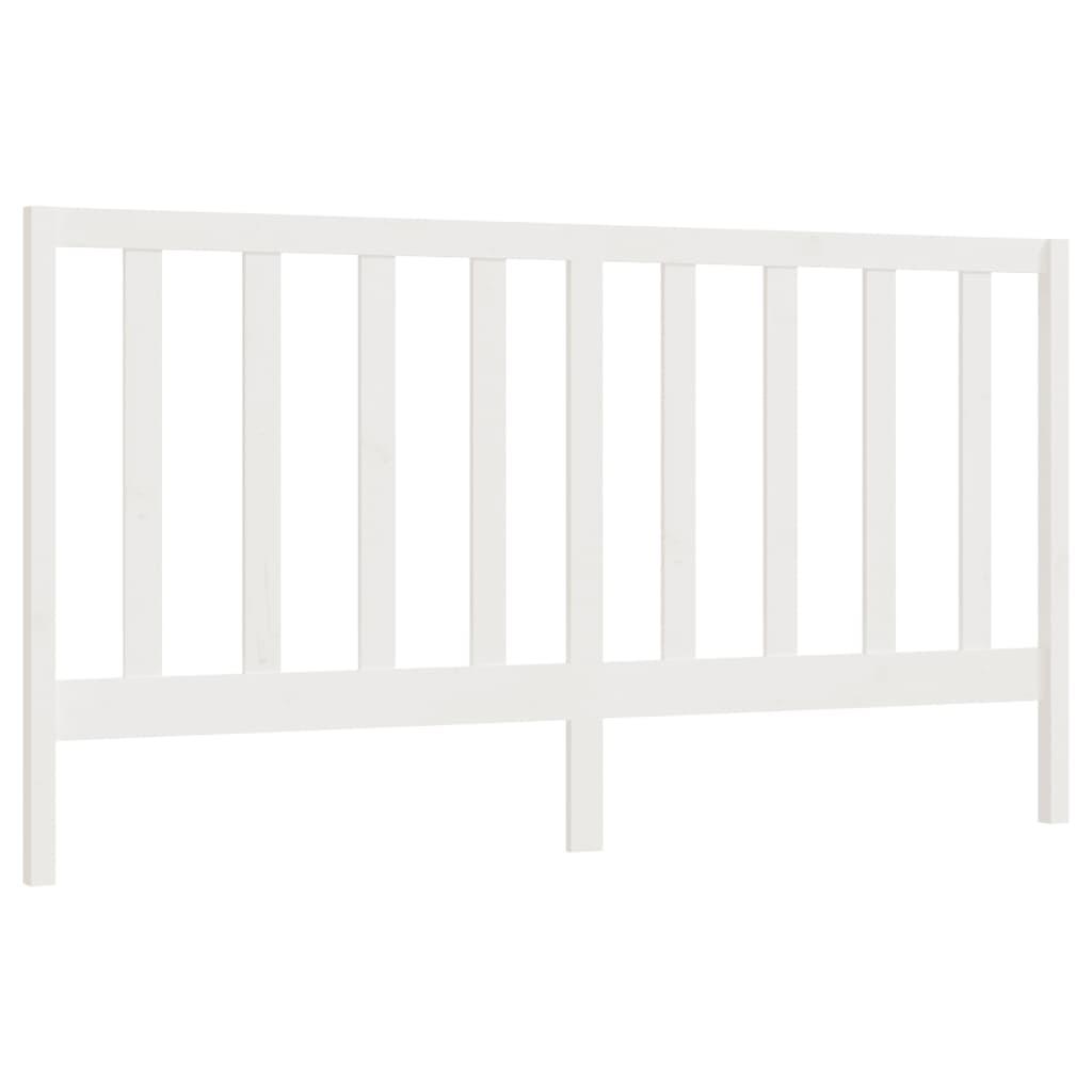 Bed Headboard White 186 cm Solid Wood Pine