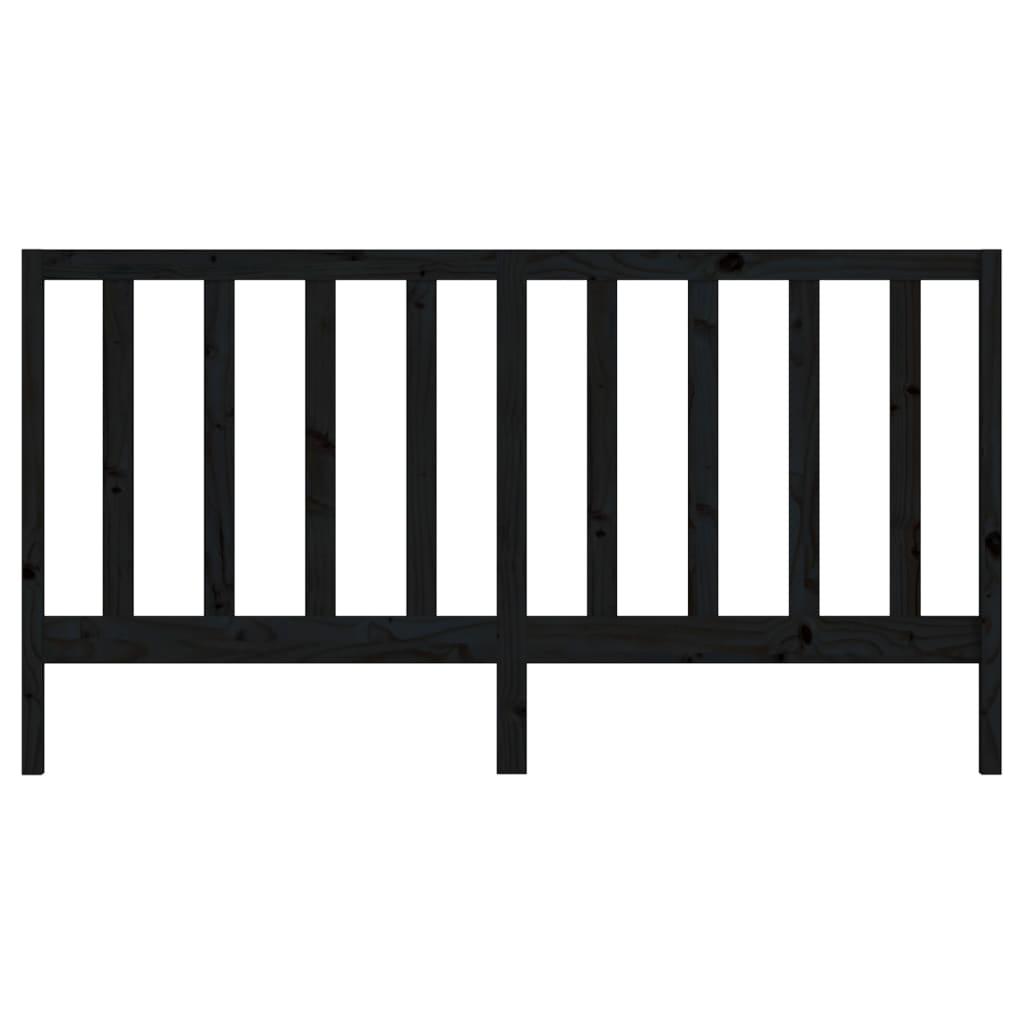 Bed Headboard Black 186 cm Solid Wood Pine