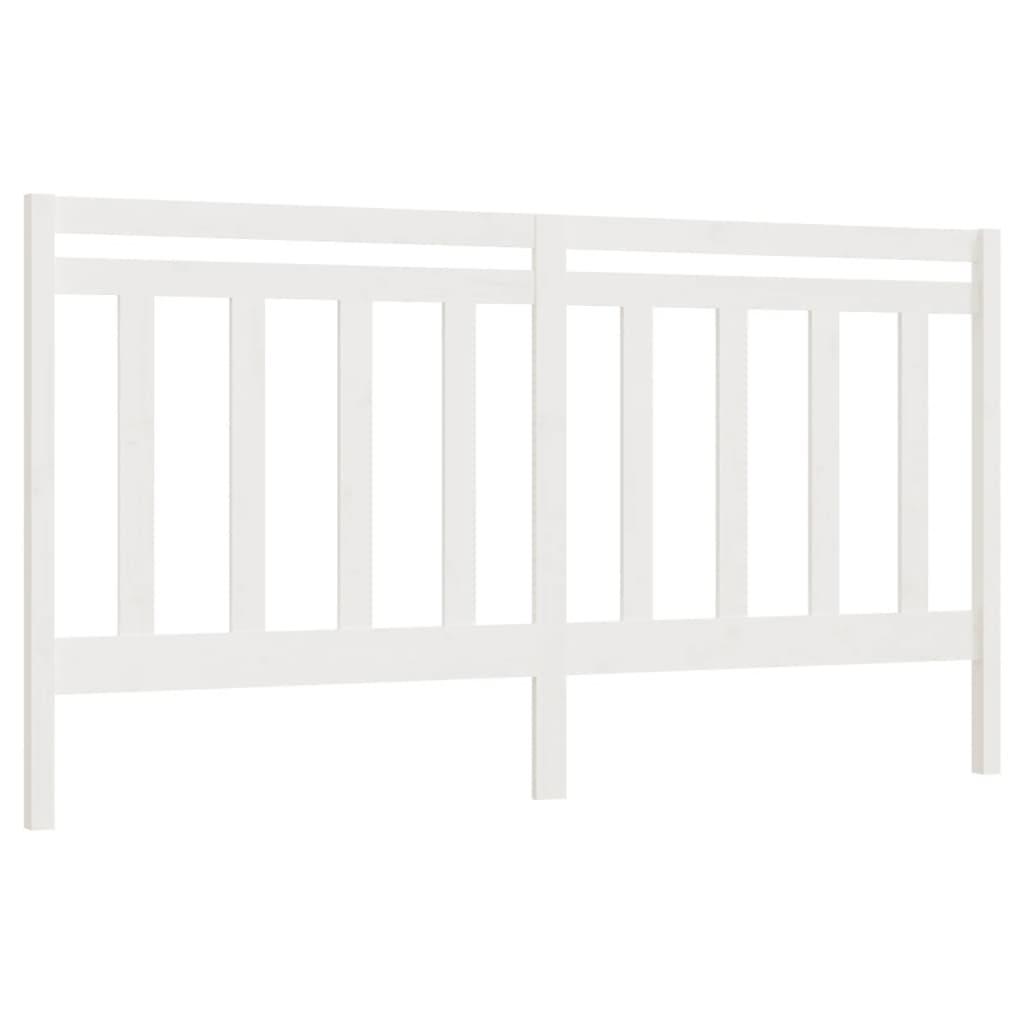 Bed Headboard White 186x4x100 cm Solid Wood Pine
