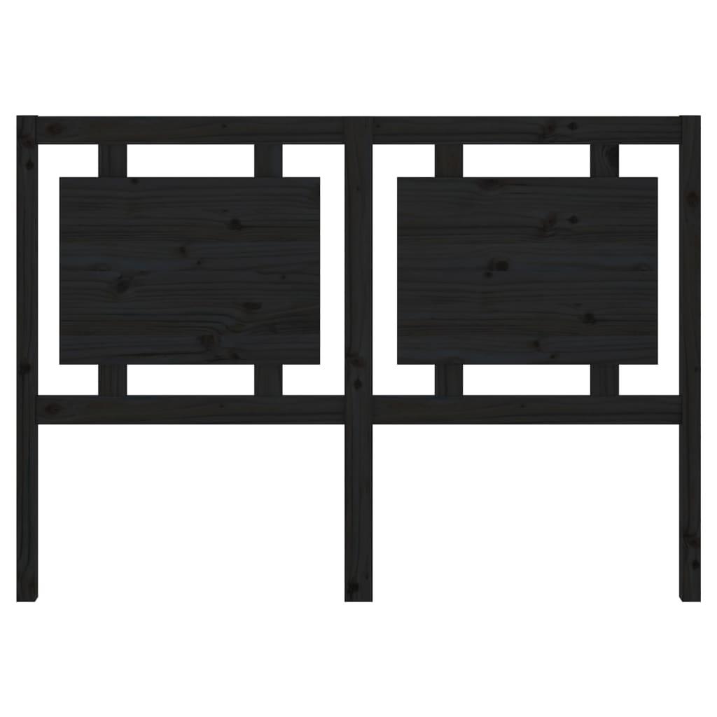 Bed Headboard Black 140.5x4x100 cm Solid Wood Pine