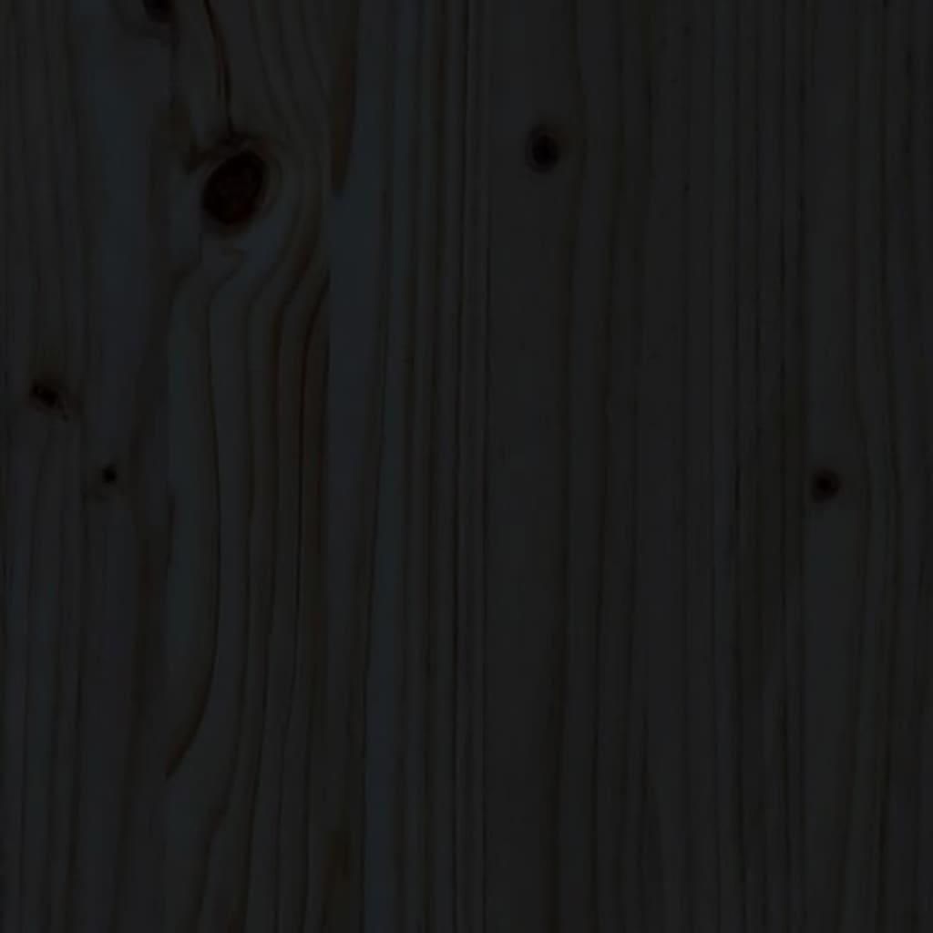Bed Headboard Black 140.5x4x100 cm Solid Wood Pine
