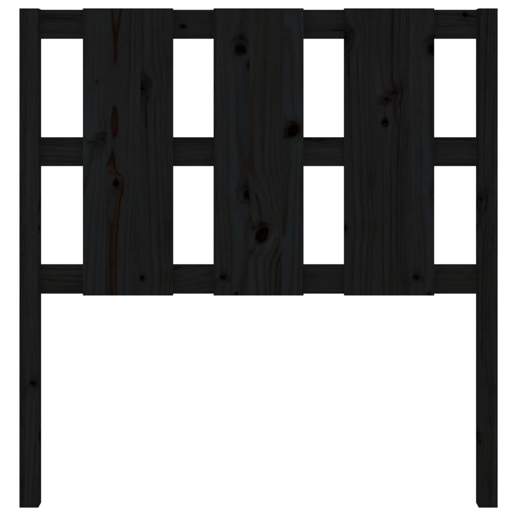Bed Headboard Black 95.5 cm Solid Wood Pine