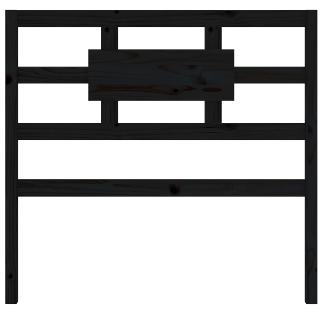 Bed Headboard Black 95.5x4x100 cm Solid Wood Pine