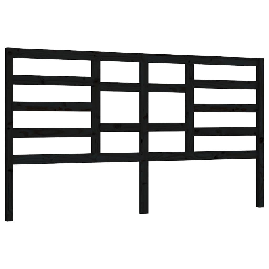 Bed Headboard Black 186 cm Solid Wood Pine